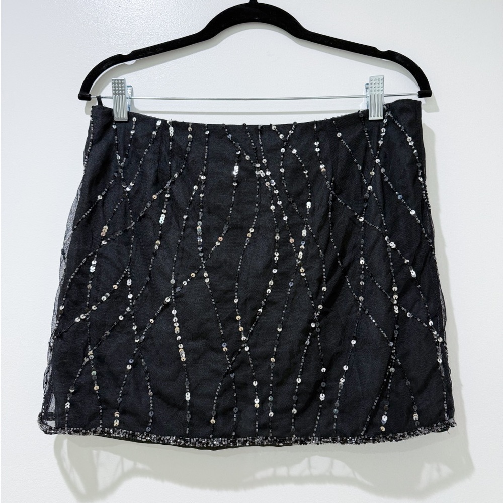 Y2K Charlotte Russe Black Sequin Mini Skirt